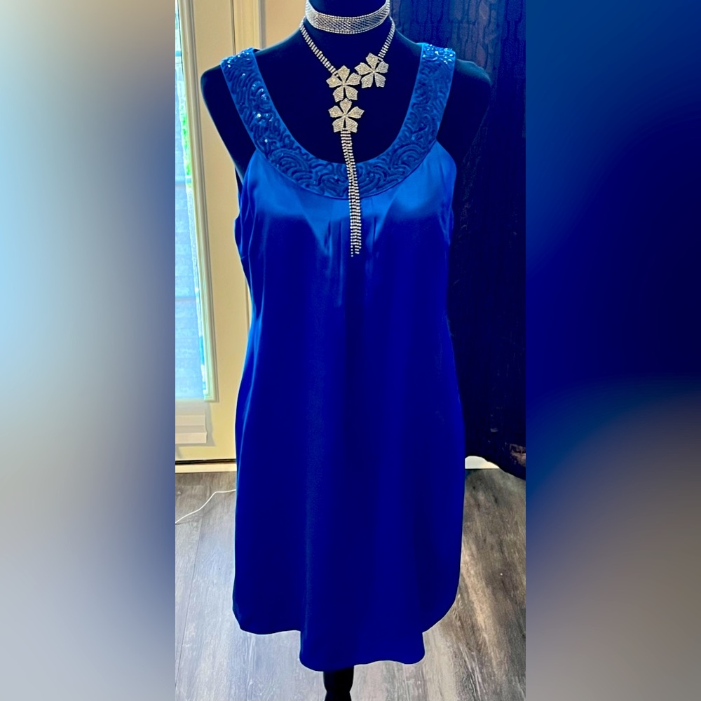 INC (International Concepts) Royal Blue 100% Silk Cocktail Dress - Size 8